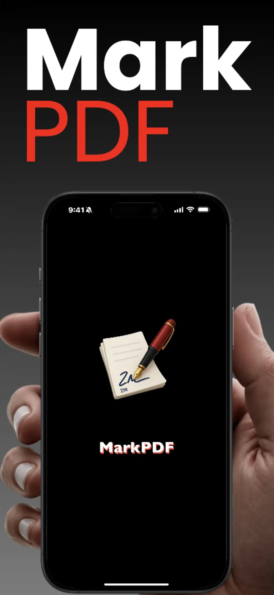 MarkPDF launch screen on iPhone