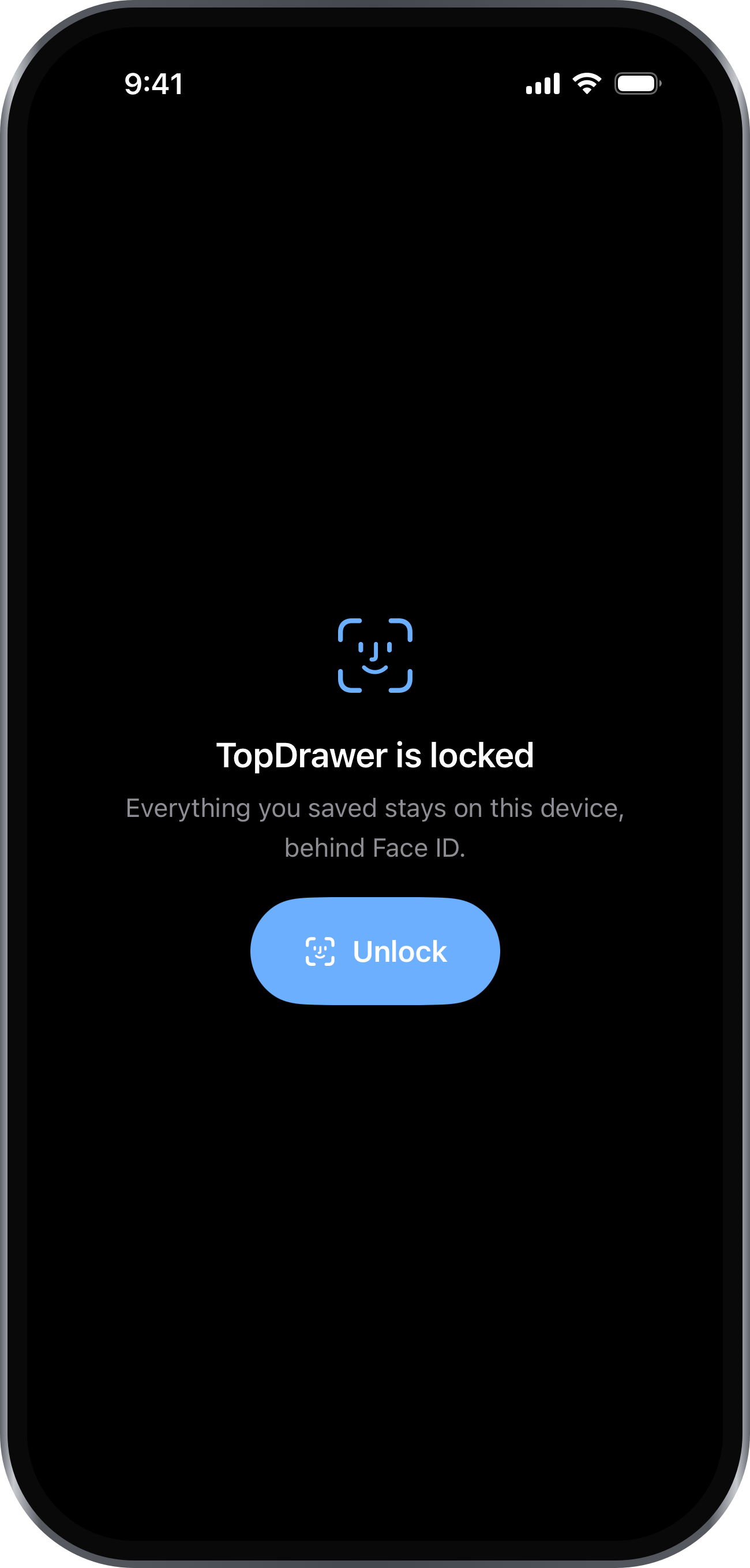 TopDrawer locked behind Face ID